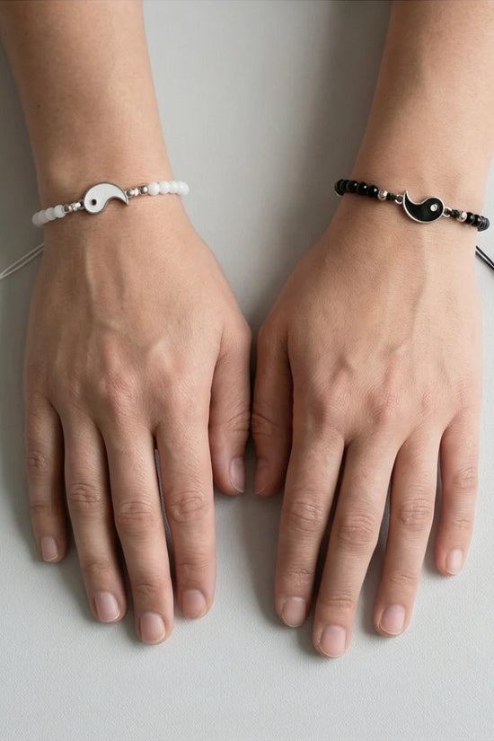 The Harmonic Bond: Yin & Yang Beaded Bracelet Set