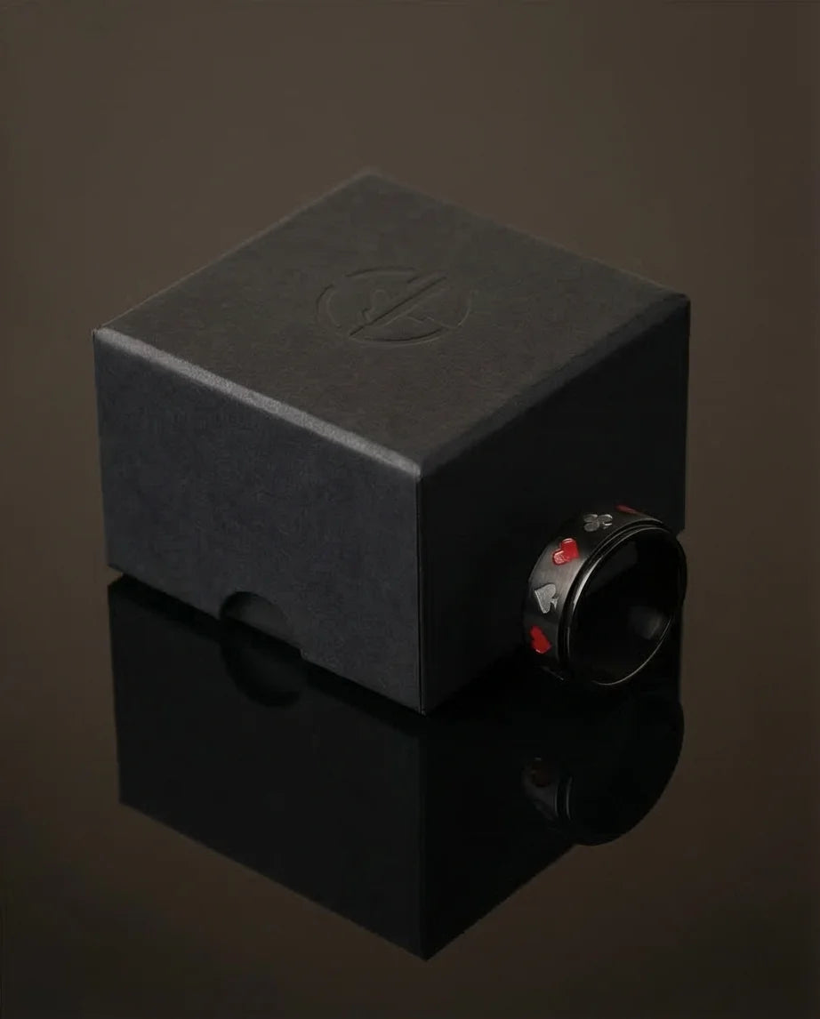 Royal Flush: Iconic Suits Engraved Fidget Ring