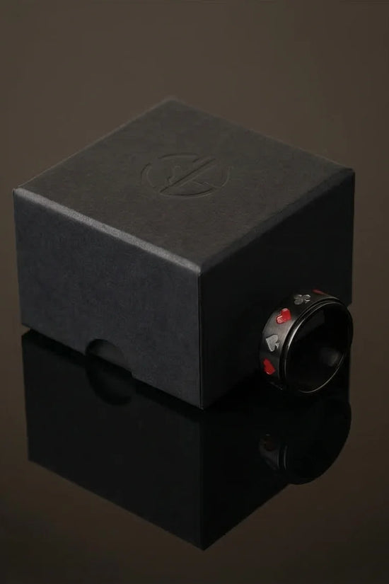 Royal Flush: Iconic Suits Engraved Fidget Ring