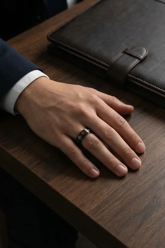 Royal Flush: Iconic Suits Engraved Fidget Ring