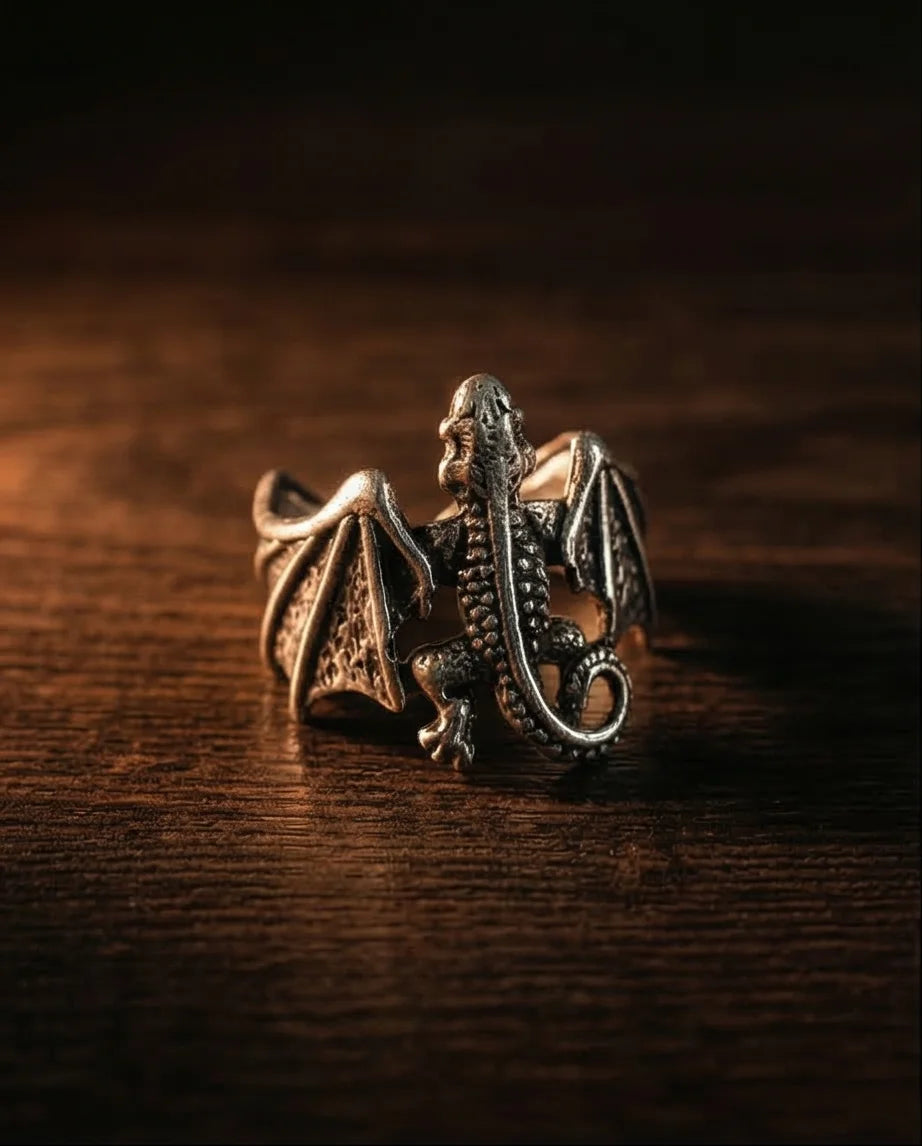 The Shadow Drake: Ancient Dragon Wing Ring