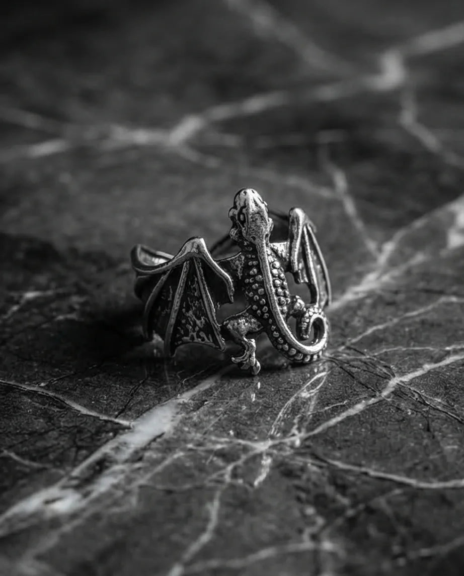 The Shadow Drake: Ancient Dragon Wing Ring