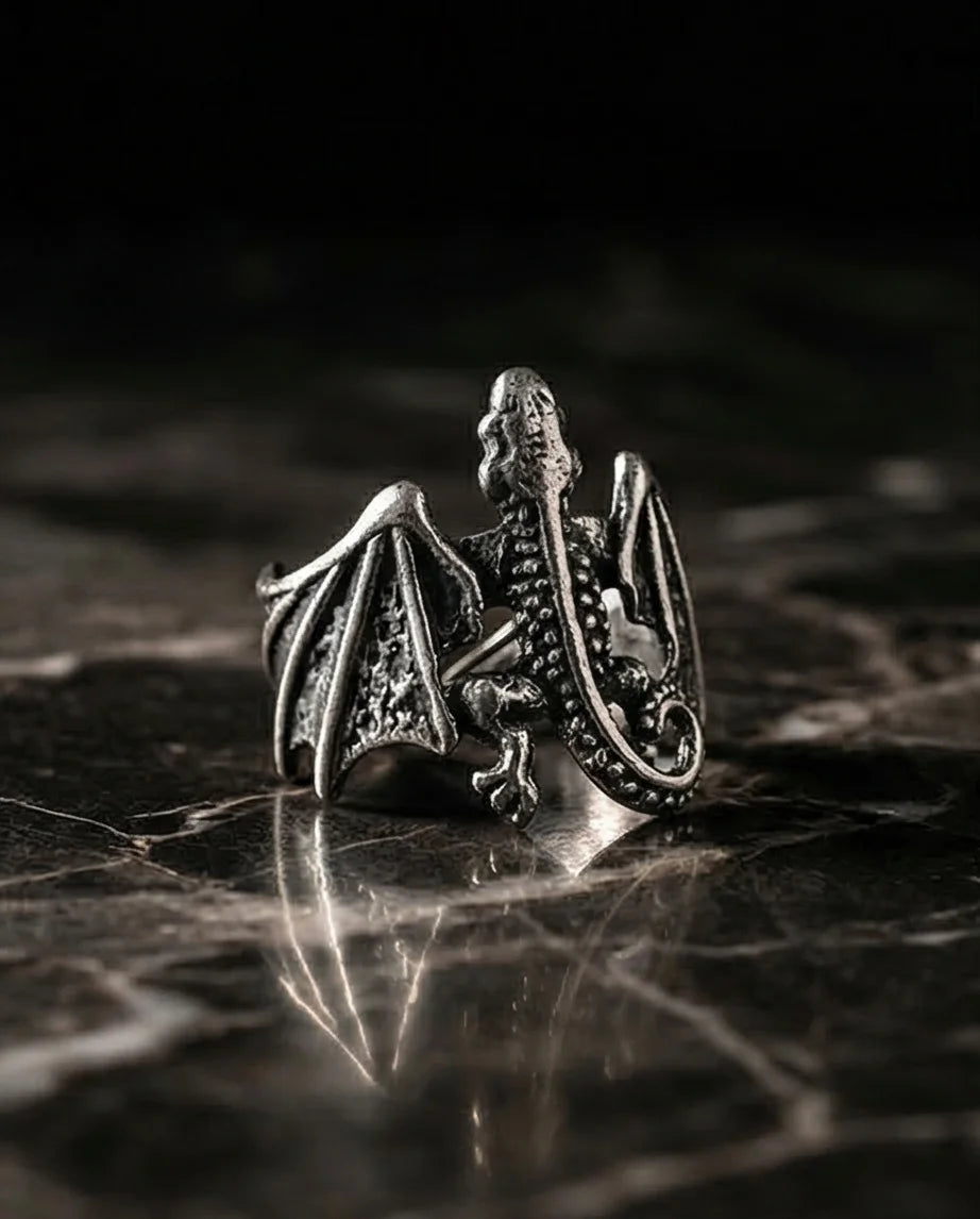 The Shadow Drake: Ancient Dragon Wing Ring