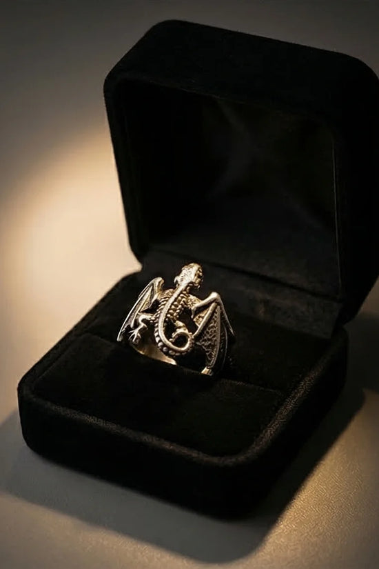 The Shadow Drake: Ancient Dragon Wing Ring