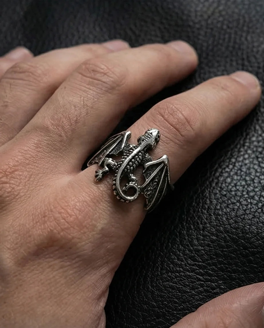 The Shadow Drake: Ancient Dragon Wing Ring