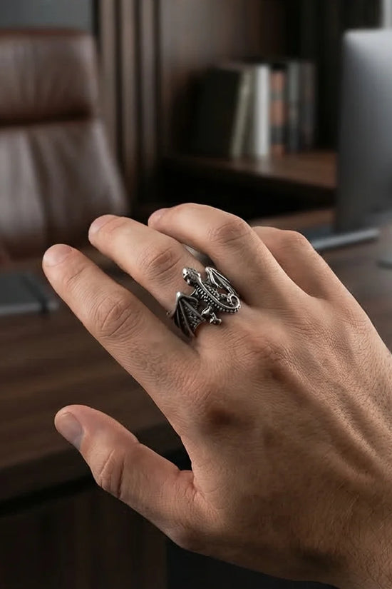 The Shadow Drake: Ancient Dragon Wing Ring
