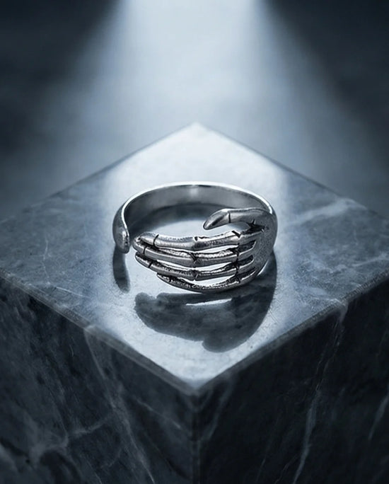 The Eternal Grasp: Antique Skeleton Hand Ring