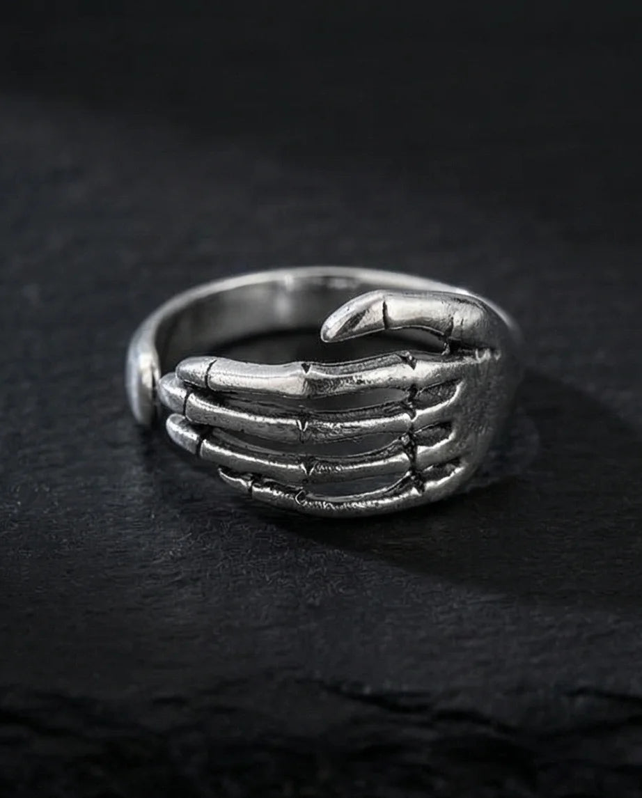 The Eternal Grasp: Antique Skeleton Hand Ring