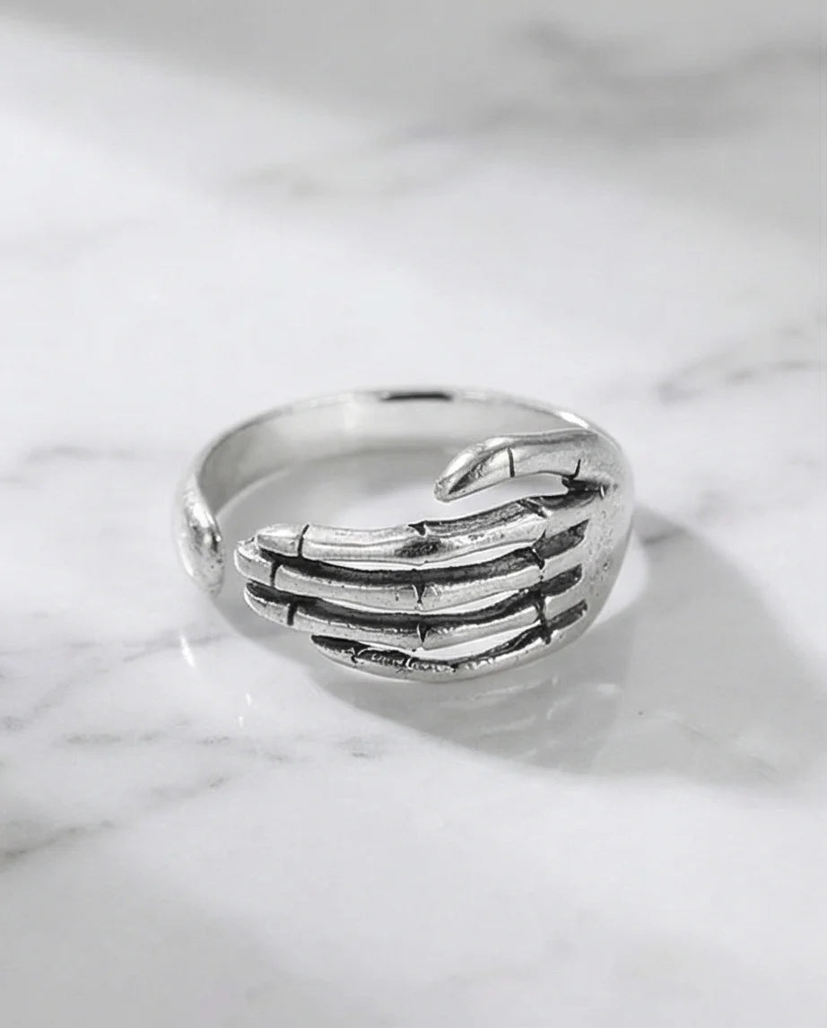 The Eternal Grasp: Antique Skeleton Hand Ring