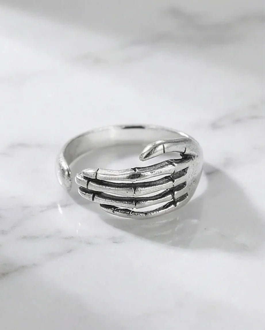 The Eternal Grasp: Antique Skeleton Hand Ring