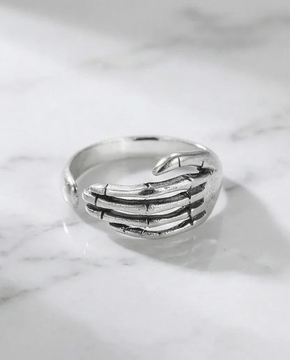 The Eternal Grasp: Antique Skeleton Hand Ring