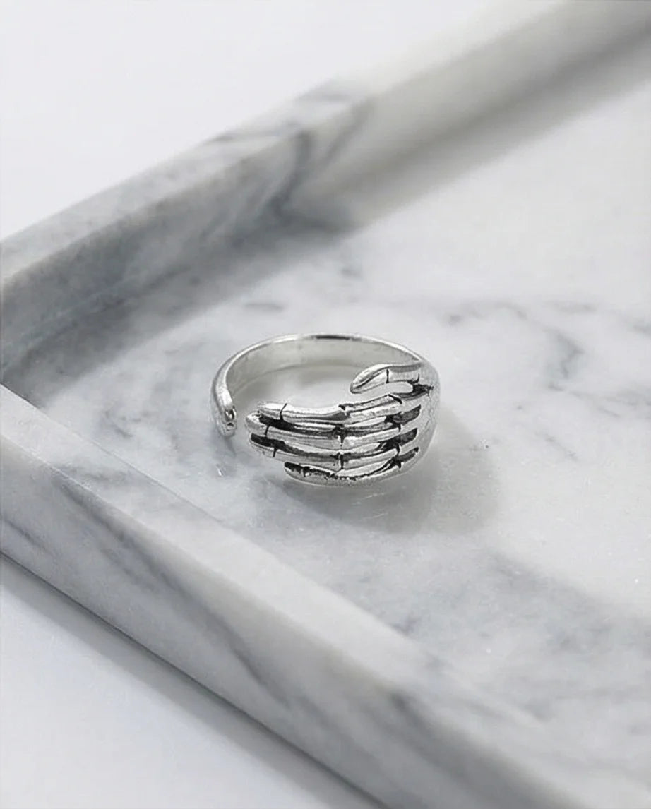 The Eternal Grasp: Antique Skeleton Hand Ring