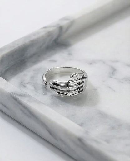 The Eternal Grasp: Antique Skeleton Hand Ring