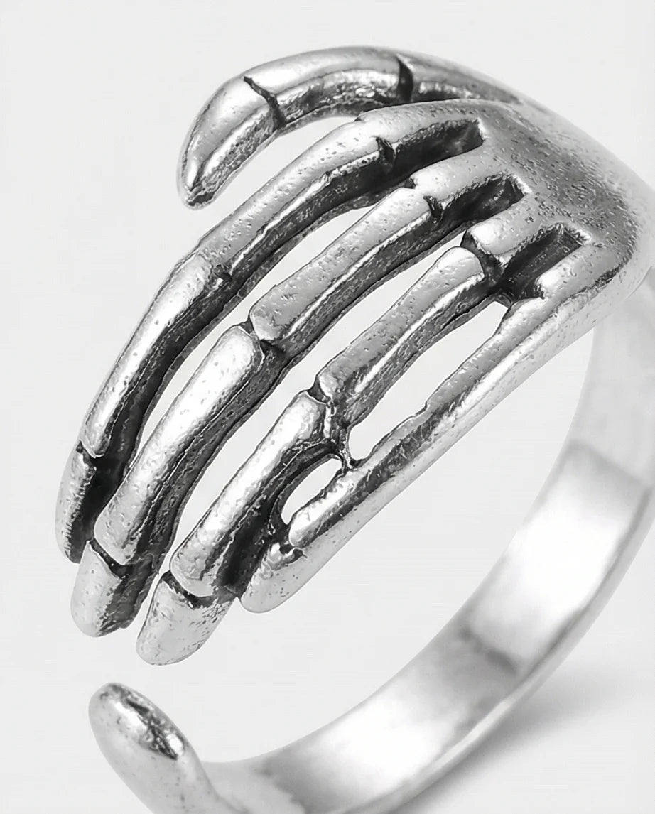 The Eternal Grasp: Antique Skeleton Hand Ring