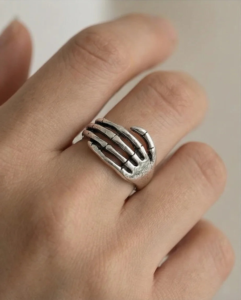 The Eternal Grasp: Antique Skeleton Hand Ring