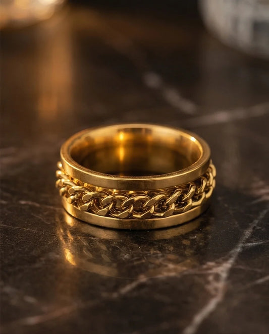 Imperial Dynasty: High-Gloss Gold Spinner Band