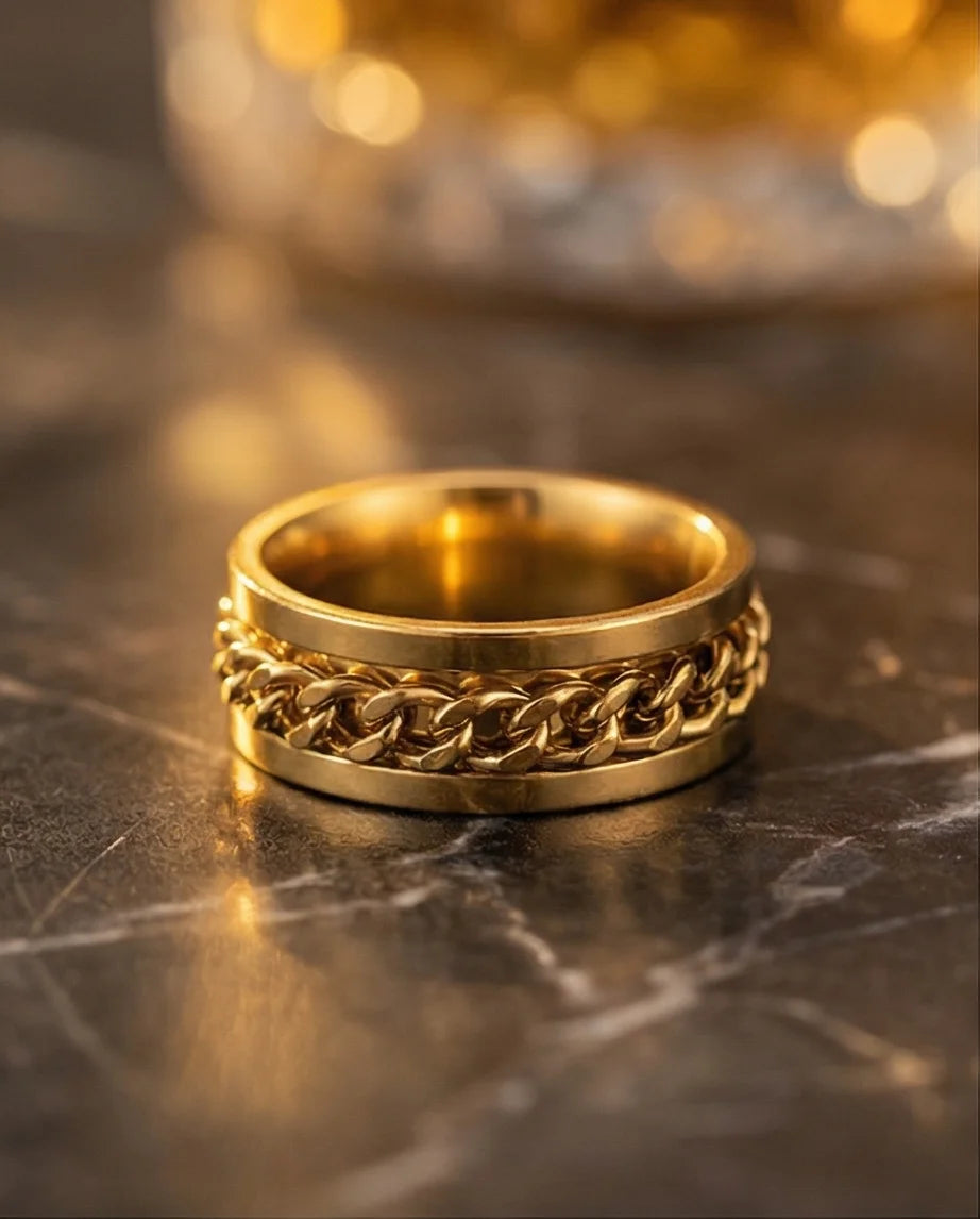 Imperial Dynasty: High-Gloss Gold Spinner Band