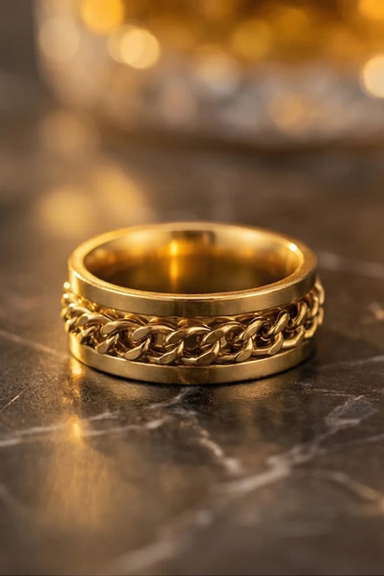Imperial Dynasty: High-Gloss Gold Spinner Band