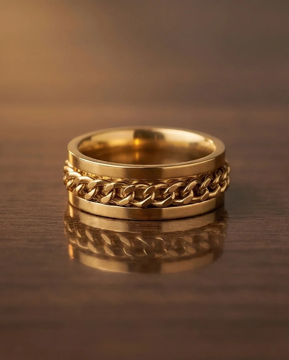 Imperial Dynasty: High-Gloss Gold Spinner Band