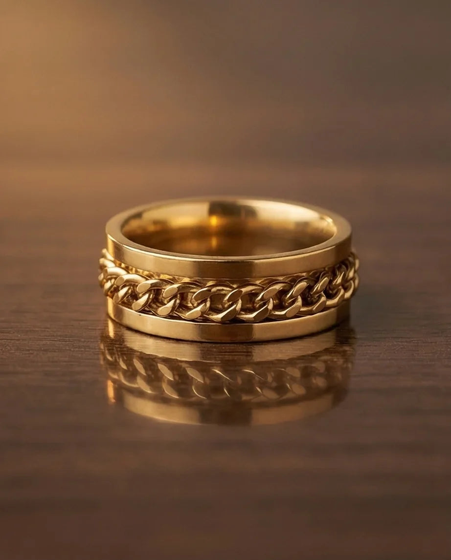 Imperial Dynasty: High-Gloss Gold Spinner Band