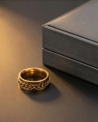 Imperial Dynasty: High-Gloss Gold Spinner Band