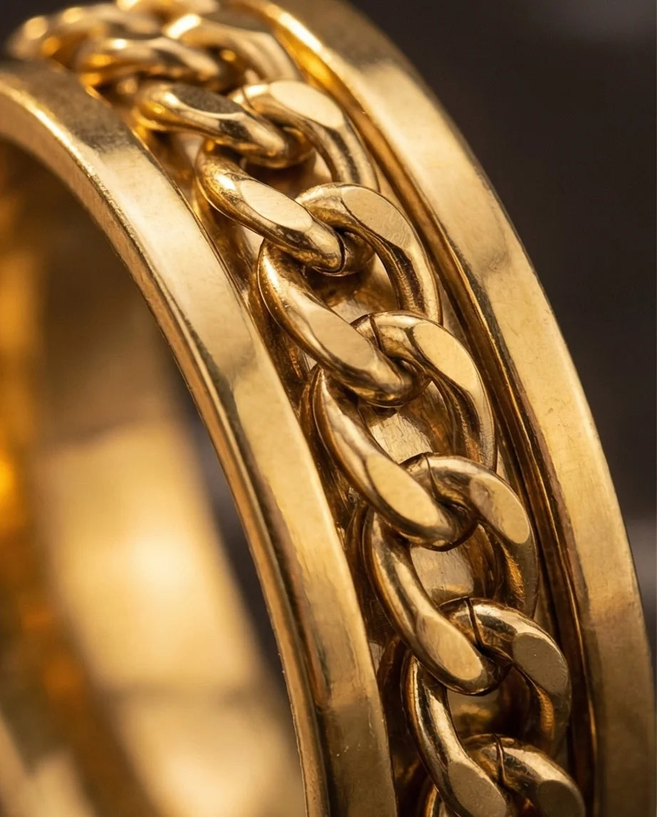 Imperial Dynasty: High-Gloss Gold Spinner Band