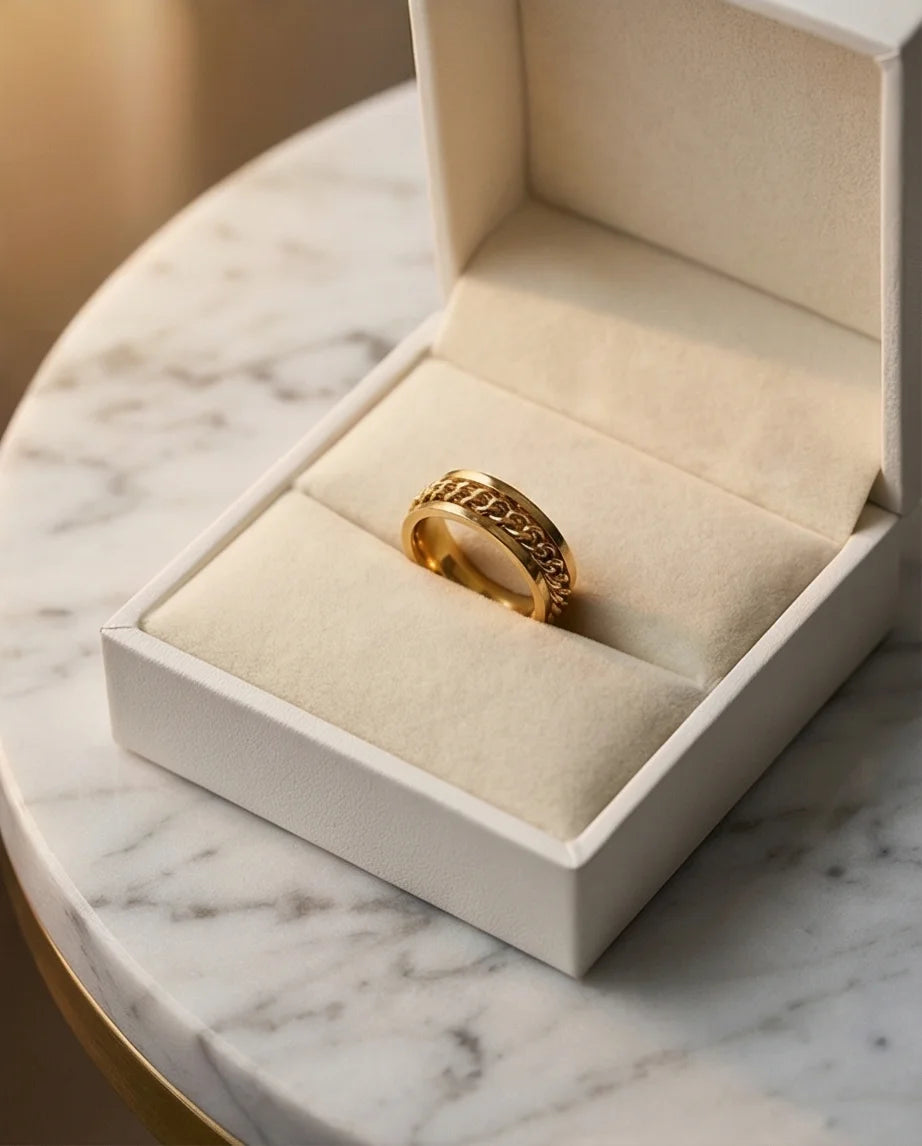 Imperial Dynasty: High-Gloss Gold Spinner Band