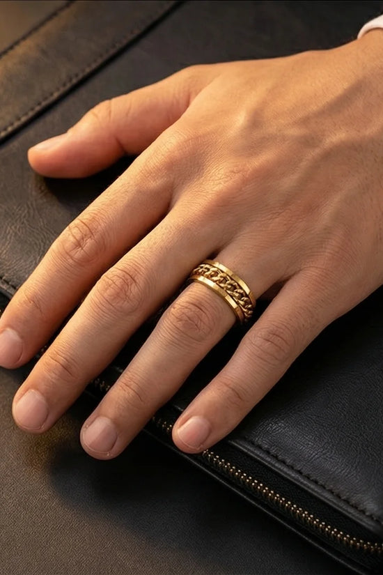 Imperial Dynasty: High-Gloss Gold Spinner Band
