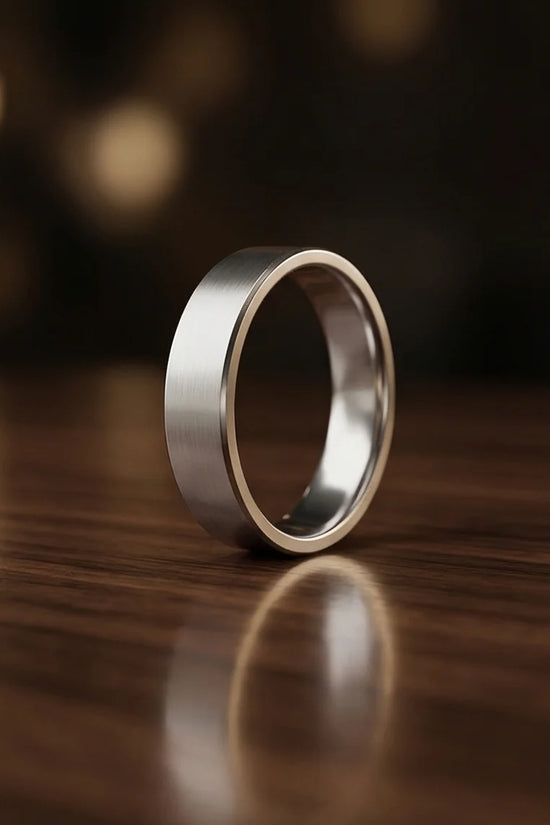 Lunar Zenith: Matte Silver Beveled Edge Ring