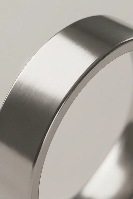 Lunar Zenith: Matte Silver Beveled Edge Ring