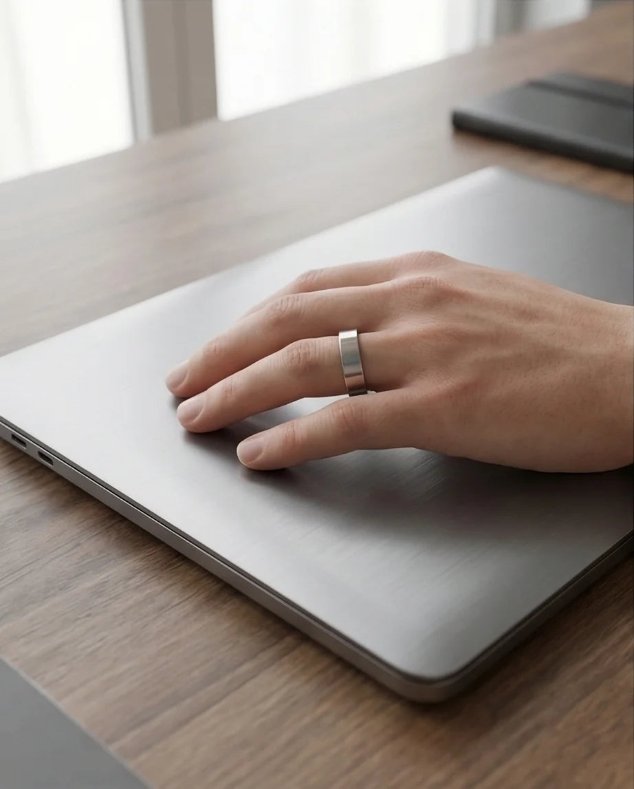 Lunar Zenith: Matte Silver Beveled Edge Ring