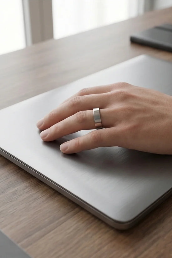 Lunar Zenith: Matte Silver Beveled Edge Ring