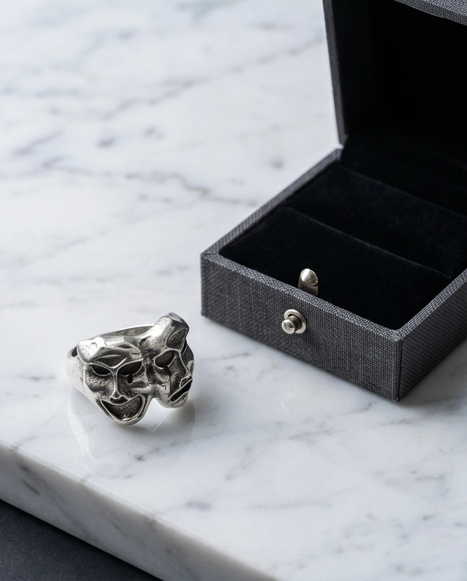 The Dualist | Comedy & Tragedy Theater Mask Ring