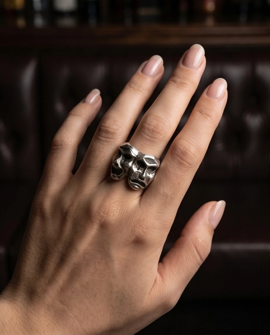 The Dualist | Comedy & Tragedy Theater Mask Ring