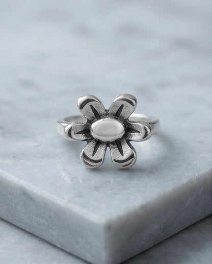 Silver Daisy Blossom Ring