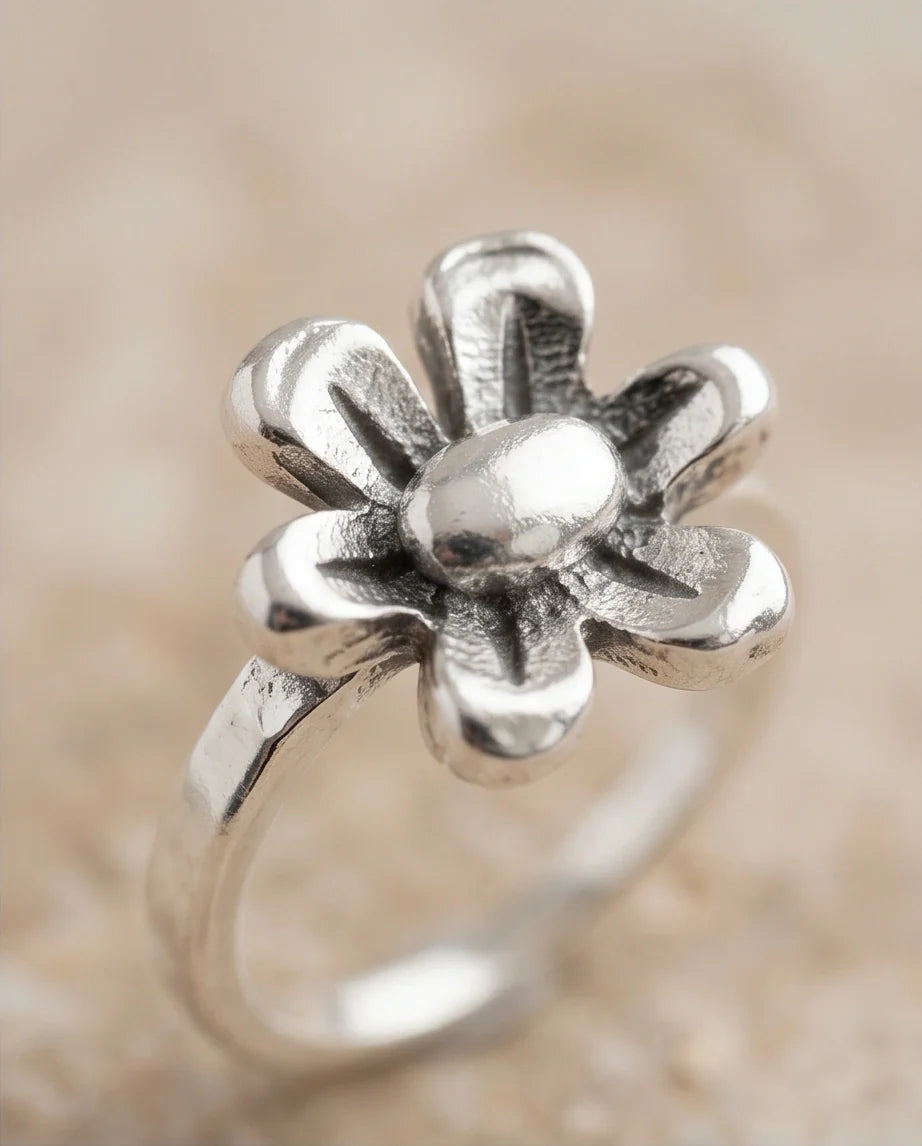 Silver Daisy Blossom Ring
