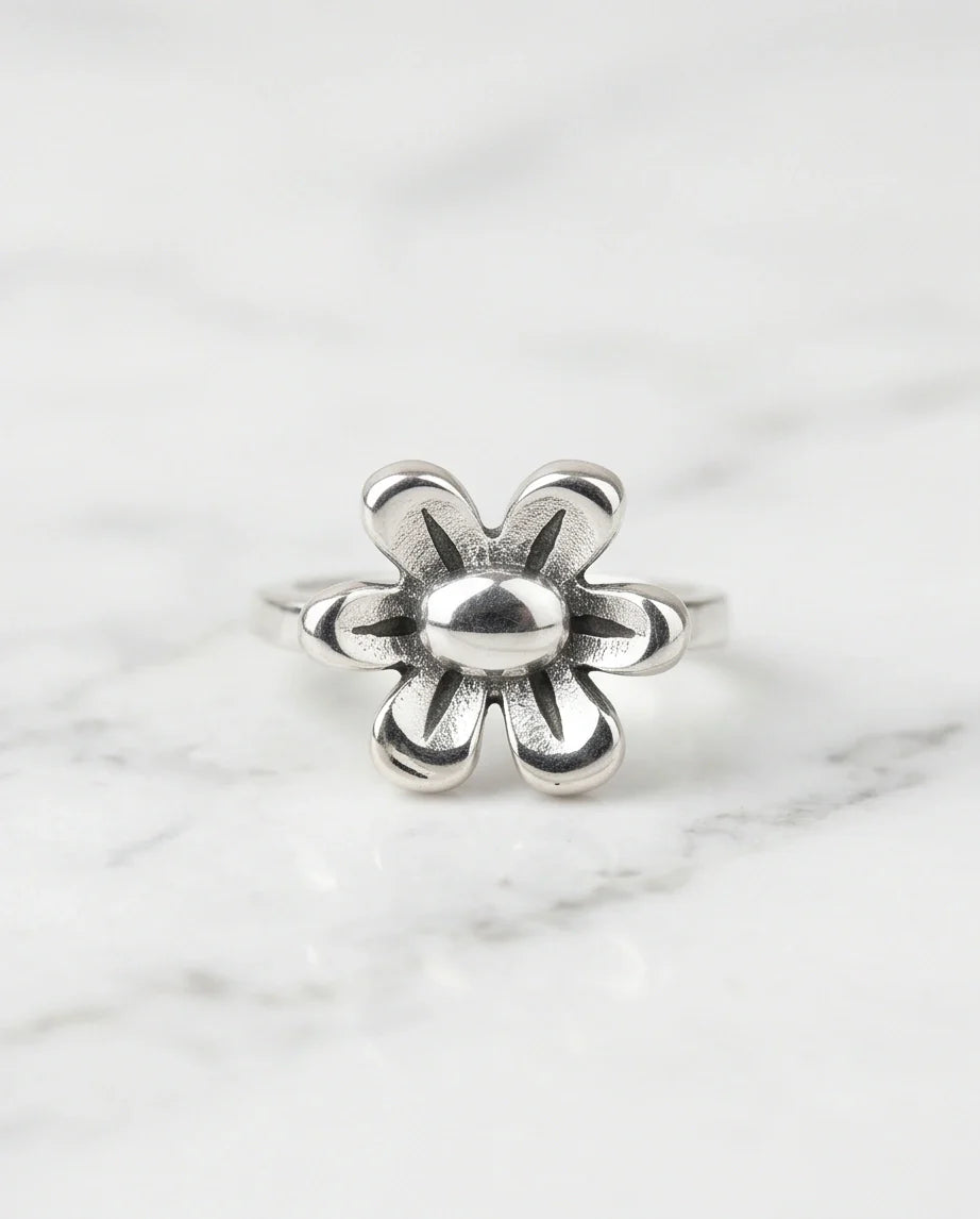 Silver Daisy Blossom Ring