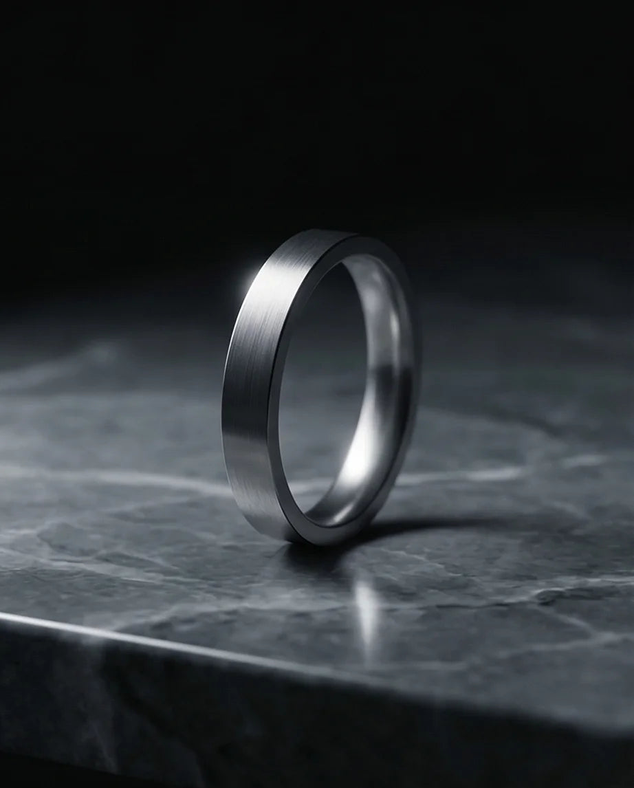 The Sterling Edge: Brushed Silver Minimalist Band