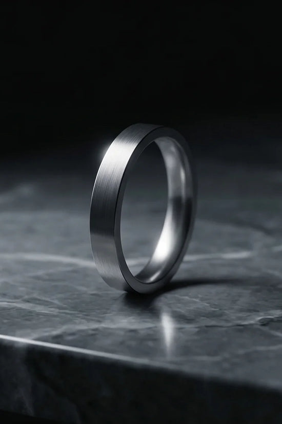 The Sterling Edge: Brushed Silver Minimalist Band