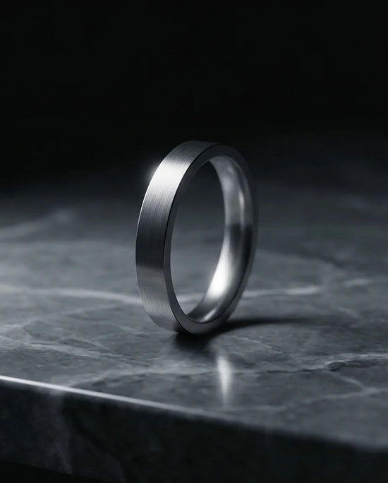 The Sterling Edge: Brushed Silver Minimalist Band