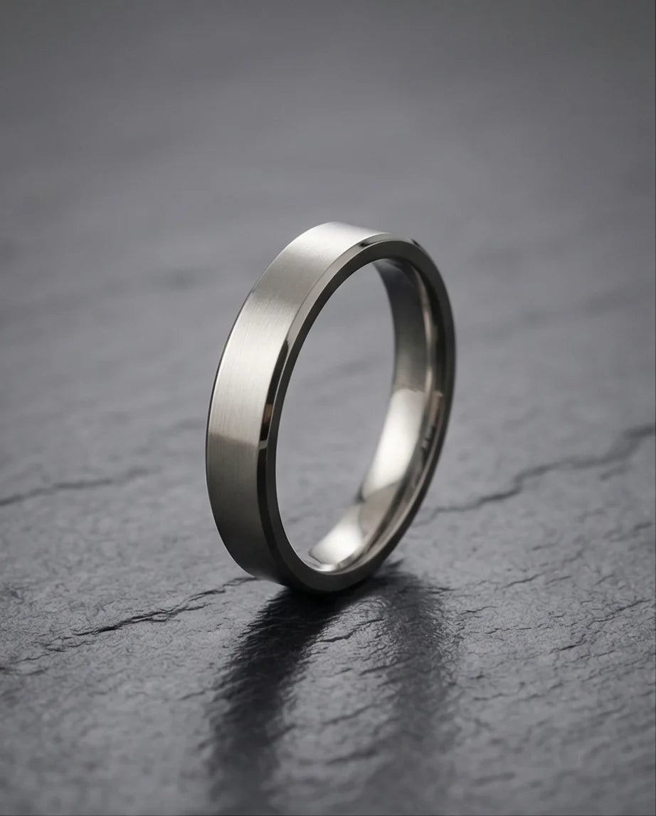 The Sterling Edge: Brushed Silver Minimalist Band