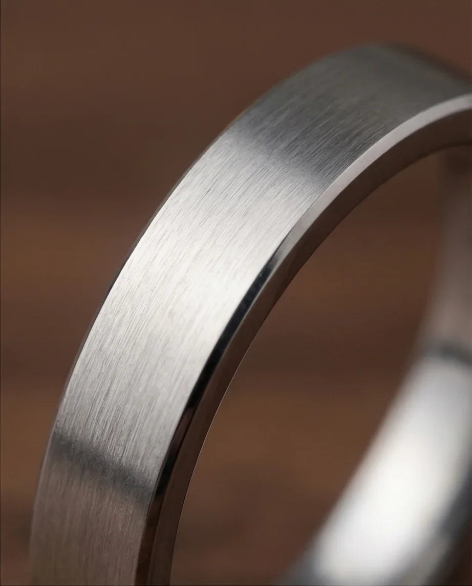 The Sterling Edge: Brushed Silver Minimalist Band