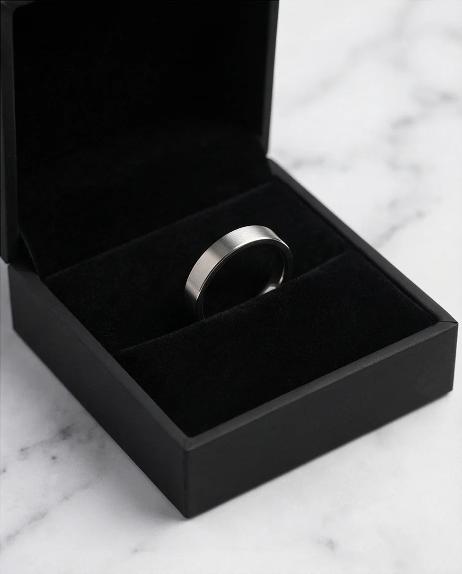 The Sterling Edge: Brushed Silver Minimalist Band