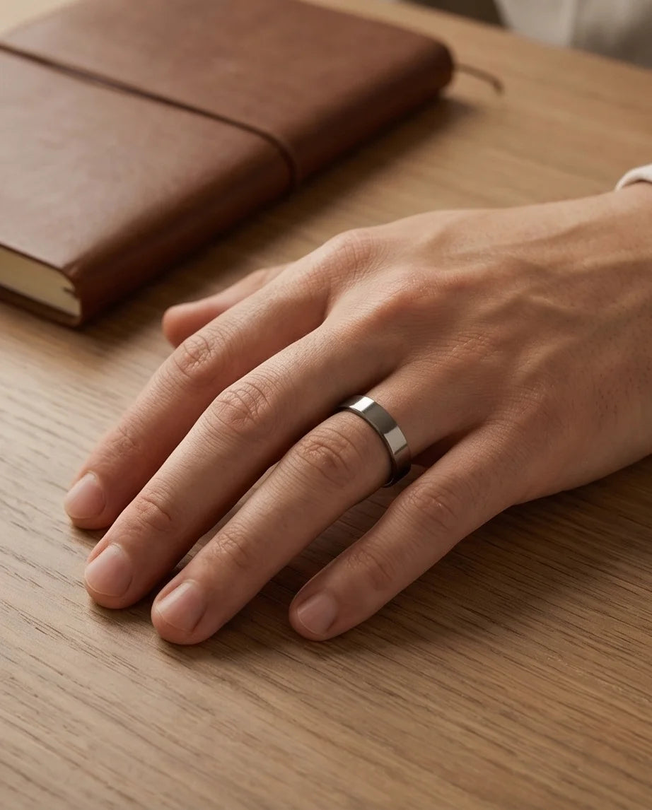 The Sterling Edge: Brushed Silver Minimalist Band