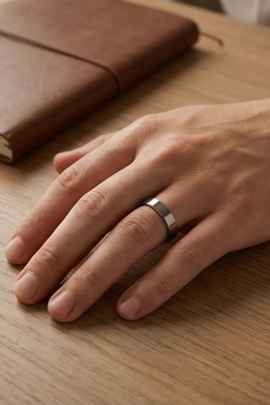 The Sterling Edge: Brushed Silver Minimalist Band