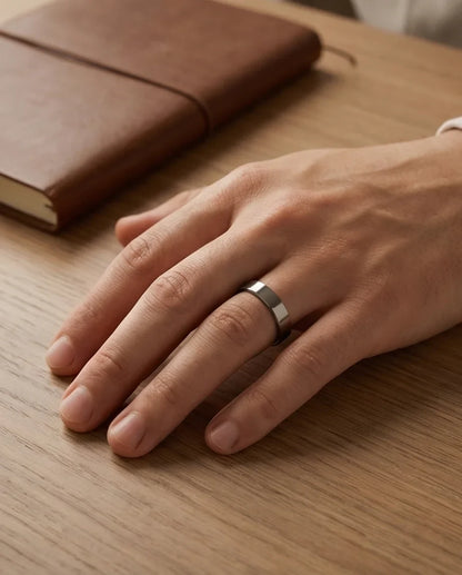 The Sterling Edge: Brushed Silver Minimalist Band