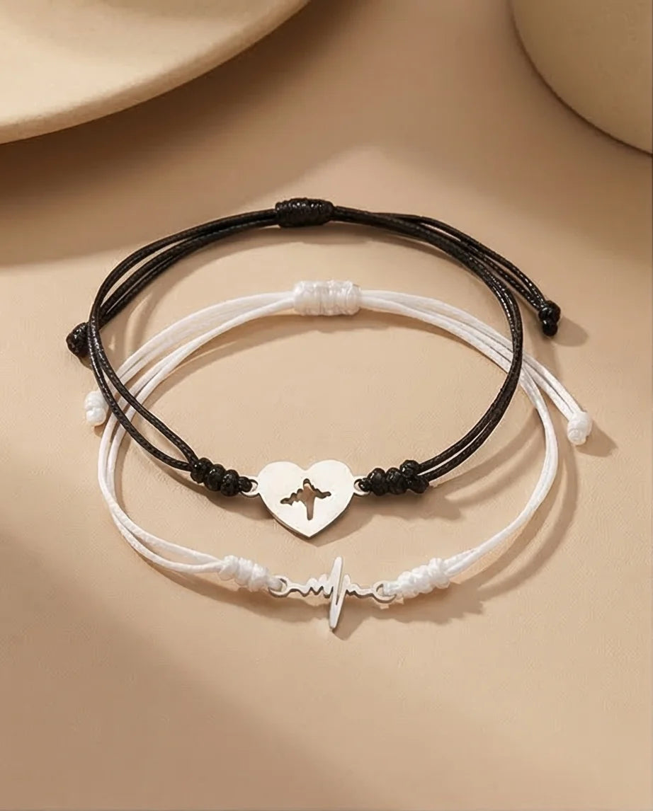 The Heartbeat Rhythm: Matching Pulse Bracelet Set