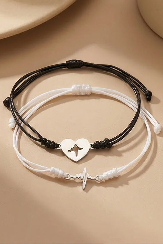 The Heartbeat Rhythm: Matching Pulse Bracelet Set