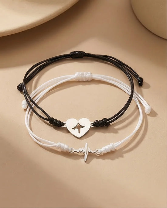 The Heartbeat Rhythm: Matching Pulse Bracelet Set
