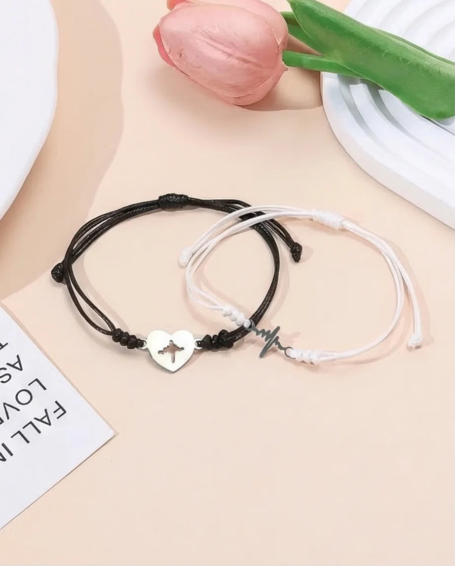 The Heartbeat Rhythm: Matching Pulse Bracelet Set
